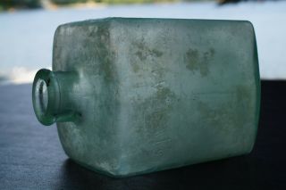 LARGE ANTIQUE BLOCKY SQUARE VESSEL EMBOSSED WILLIAMS (OFFERED AS AN INK BOTTLE) 5