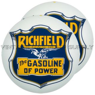 Richfield Gasoline Of Power 13.  5 " Gas Pump Lenses (g172)