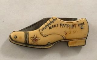 Antique Advertising Star Brand Shoes Patriot Folding Pocket Knife Celluloid