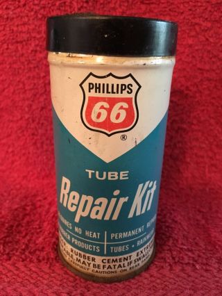 Rare Phillips 66 Tire Tube Patch Repair Kit Advertising Motorcycle Car Tin Can