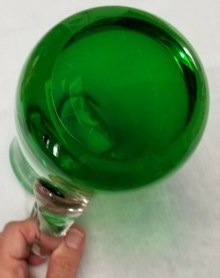 Vintage 1950s Mid Century Modern Green Glass Martini Party Pitcher 4