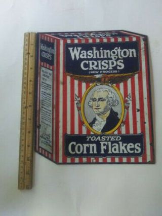 Washington Crisps Toasted Corn Flakes Antique Porcelain Sign