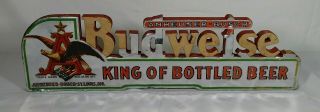 Old Budweiser Bottled Beer 3 - D Back Bar Display Sign Anheuser Busch St Louis Mo