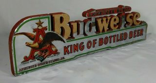 Old Budweiser Bottled Beer 3 - D Back Bar Display Sign Anheuser Busch St Louis MO 2