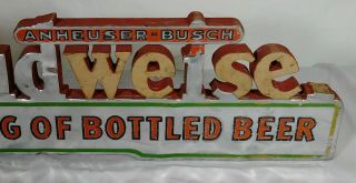 Old Budweiser Bottled Beer 3 - D Back Bar Display Sign Anheuser Busch St Louis MO 7