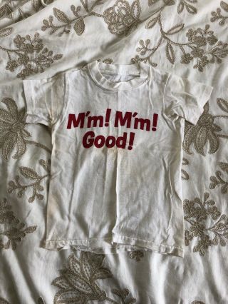 Vintage 1960s Campbell’s Soup Mm Mm Good Slogan Childs T Shirt Promotional