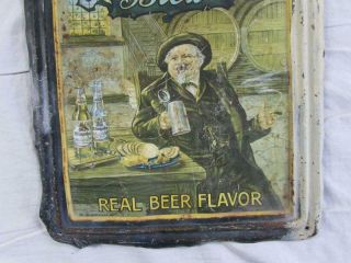 Antique 20s 30s Prohibition Era Old Milwaukee Brew Tin Sign 1920s 1930s RARE Vtg 3