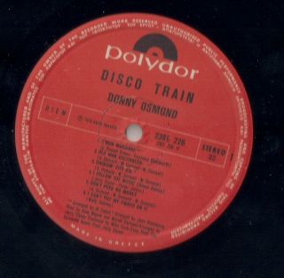 DONNY OSMOND - DISCO TRAIN ULTRA RARE 1976 GREEK LP FRONT COVER EX - RECORD M - 4