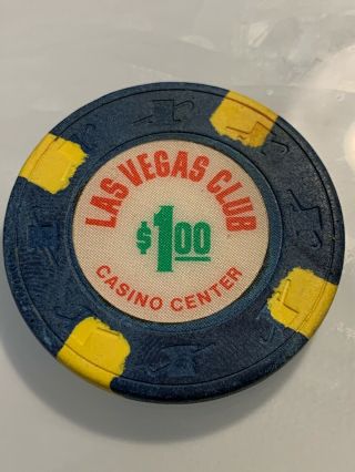 Las Vegas Club $1 Casino Chip Las Vegas Nevada 3.  99