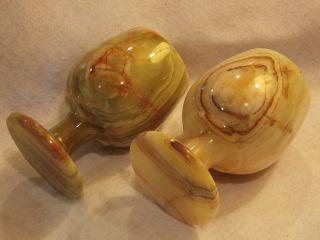 Vintage Handcrafted,  Natural Onyx Stone,  Wine Gobets. 4
