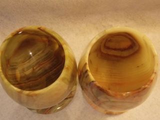 Vintage Handcrafted,  Natural Onyx Stone,  Wine Gobets. 5