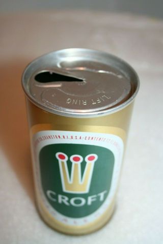 Croft Ale 12 oz SS pull tab beer can from Cranston,  Rhode Island 2