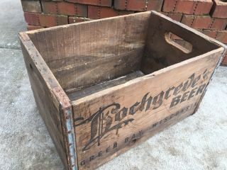 Vintage Wooden Beer Crate Hochgreve’s Brewing Green Bay Wisconsin Wood Box