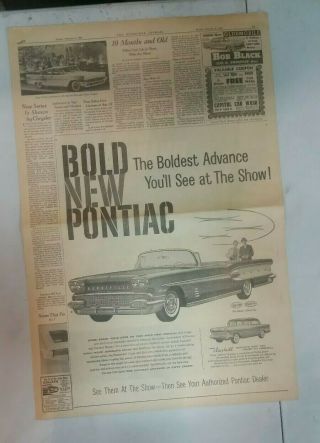1958 Pontiac Newspaper Ad