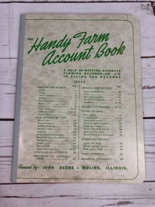 Vintage 1950s John Deere Handy Farm Account Book Rare Unique