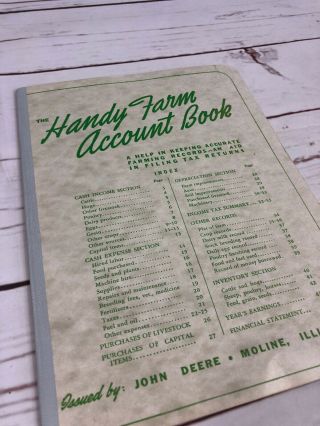 Vintage 1950s John Deere Handy Farm Account Book Rare Unique 2