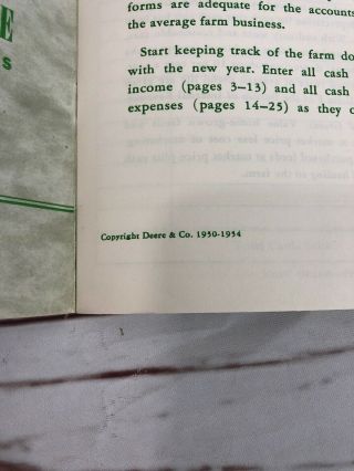Vintage 1950s John Deere Handy Farm Account Book Rare Unique 3