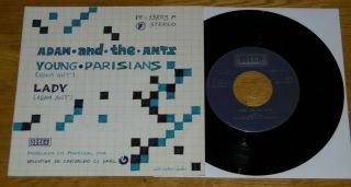 ADAM AND THE ANTS - YOUNG PARISIANS - LADY - PORTUGAL - DECCA 1978 - 2