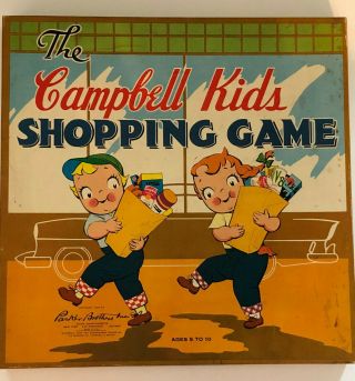 Rare Vtg.  Campbell Soup Kids Board Game Shopping Game Advertising Orig Box 1955