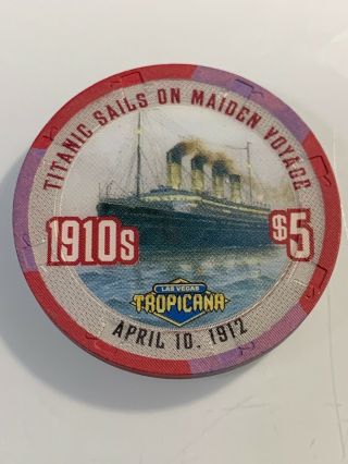 Tropicana Titanic $5 Casino Chip Las Vegas Nevada 3.  99