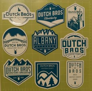 9 Regional Dutch Bros Stickers