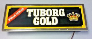 Tuborg Gold Beer Sign Vintage Lighted Bar Light World Famous Carling National M5
