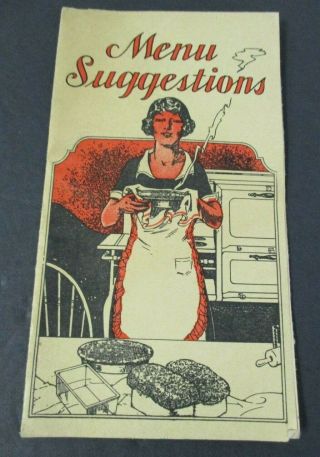 Circa 1940 Menu Suggestions Glasbake Ware Advertising Brochure