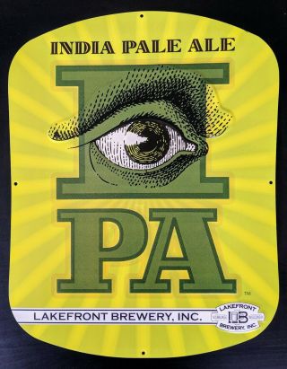 Lakefront Brewery Ipa Metal Tin Tacker Beer Sign Milwaukee Wisconsin