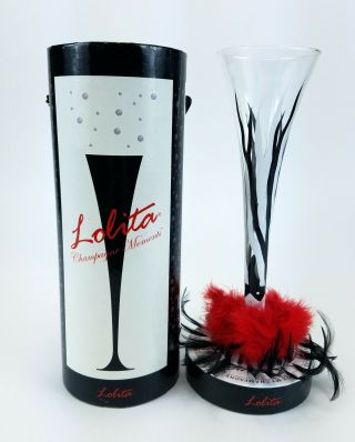 Lolita Wild Child Champagne Glass With Recipe On Bottom Rim