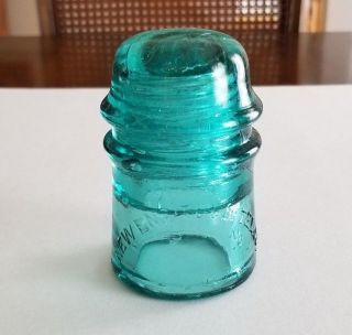 Antique Aqua Blue England Tel & Tel Co.  Glass Insulator