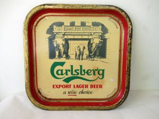 Vintage Carlsberg Export Lager Beer Advertising Tin Tray Germany Collectibles " F