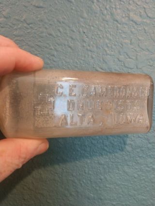 Antique Medicine Bottle C.  E.  Cameron Alta,  Iowa
