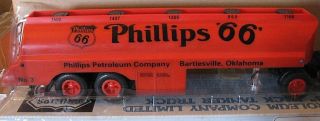 Phillips 66 Gas Oil Tanker MACK B Semi Truck Bank 1/32 JMT Toy Lights OK Ltd Ed 3