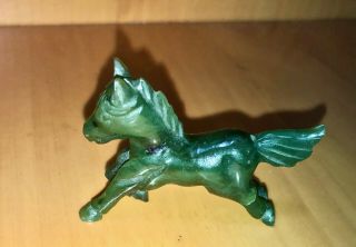 Vintage Miniature Carved Green Jade Horse Figurine Statue 1 1/4 