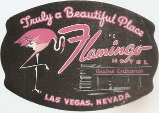 Vintage Luggage Tag Fabulous Flamingo Hotel Las Vegas,  Nevada