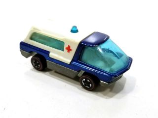 Vintage Mattel Hot Wheels Redline 1969 Heavy Wieghts Ambulance Hk Blue
