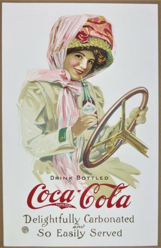 1910 Image Coca Cola Large Fine Art Print Poster Duster Girl Limited Ed Coke Nos