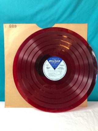 Muzak Vertical 16 " Red Vinyl Lp Record X - 929 Russ Morgan - Bill Mccune Orchestra