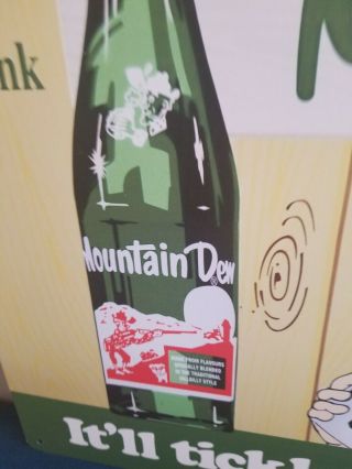 (L@@K) mountain dew soda pop hillbilly with bottle tin sign game room retro 2