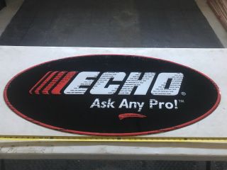 Large 48 " Echo Ask Any Pro Power Equipment Chain Saw Metal Sign Advertising