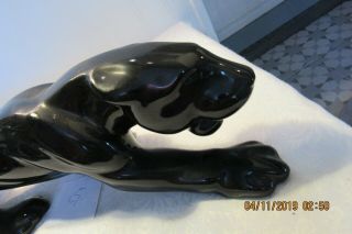 Vintage Black Panther Ceramic Crouching Figurine 22 