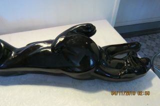 Vintage Black Panther Ceramic Crouching Figurine 22 
