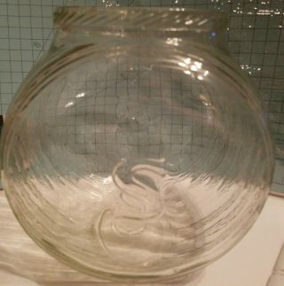 Vintage Large,  Clear Glass Sellers Jar.  No Lid Hoosier