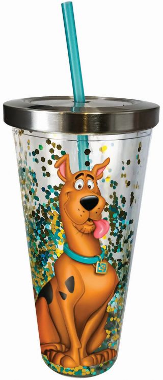 Spoontiques 21344 Scooby Doo Glitter Cup W/straw