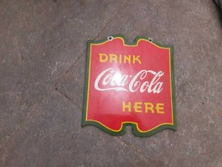 Porcelain Drink Coca - Cola Sign Size 7 " X 8 " Inches