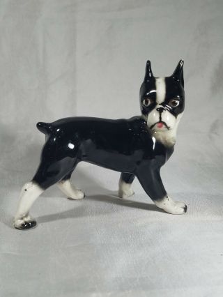 Vintage / Antique Boston Terrier Ceramic Figurine Dog