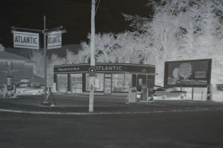 1957 2 Atlantic Gas Station Negatives Hamilton & High,  Painted Post,  Ny Large
