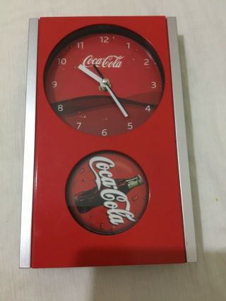 Vintage Coca Cola Wall Clock With Large Coke Icon Below Collectables