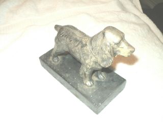 Vintage Small Solid Metal Cocker Spaniel On Stand B H Steif Jewelry Co Nashville