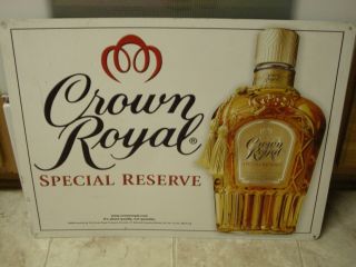 Rare Crown Royal Special Reserve Whiskey Metal Sign Large 28”x 22”